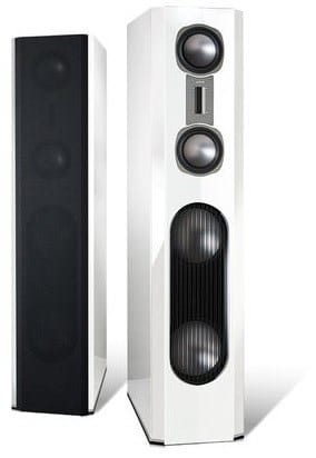 Aurum Vulkan 9 /Stück Stand-Lautsprecher weiß pianofinish