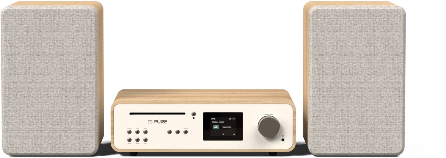Classic Stereo Hifi-System cotton white/oak