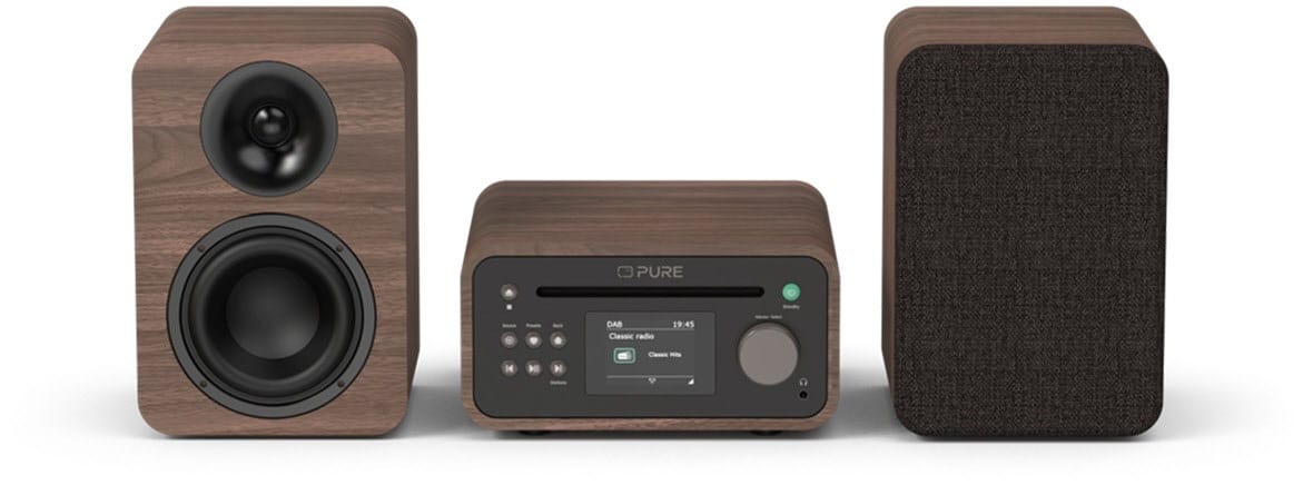 Classic Stereo Mini Hifi-System kaffee braun/walnuss