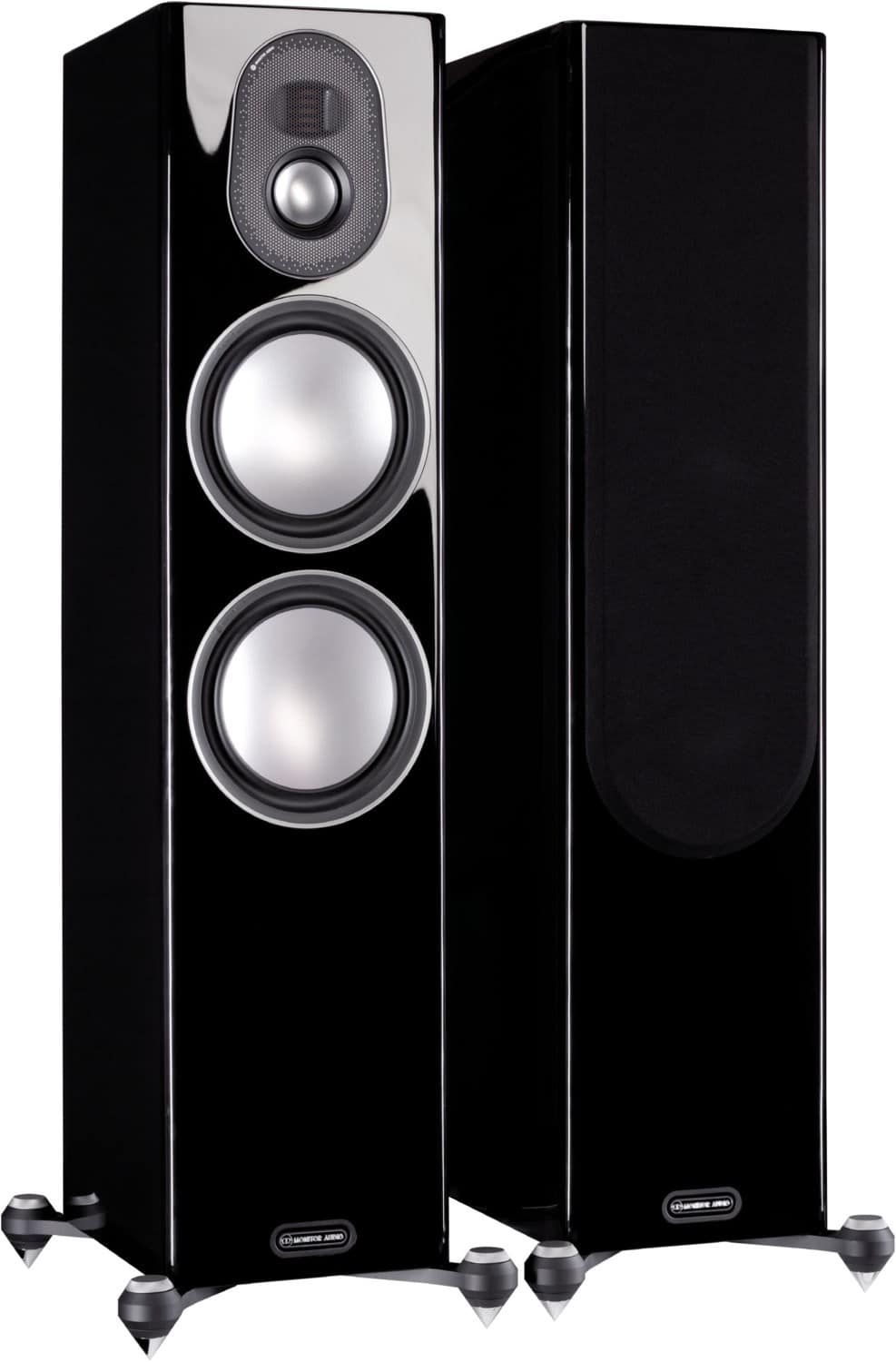 Gold 300 /Paar Stand-Lautsprecher schwarz hochglanz