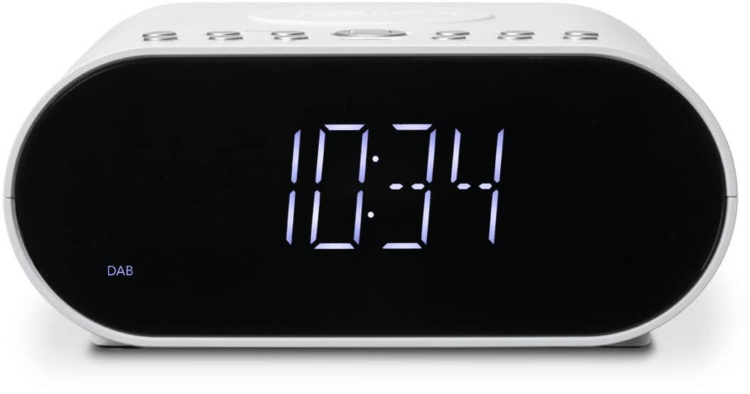 OrtusCharge DAB+ Uhrenradio mit QI-Ladestation weiß